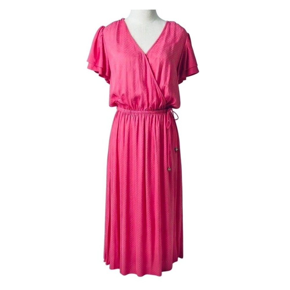 NEW Westbound Woman Women's 2XL‎ Pink Swiss Dot Faux Wrap Long Dress